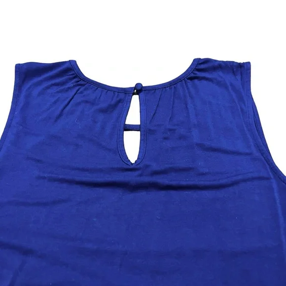 Modcloth Fervour Navy Blue Sleeveless Top With Keyhole Accent Size Small - Picture 4 of 8